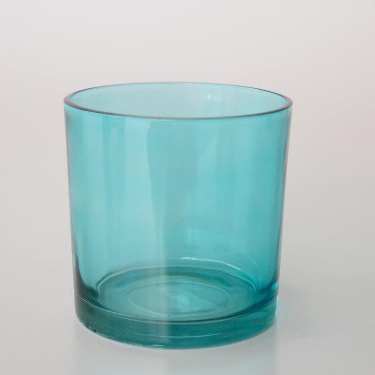 AQUA GLASS TEALIGHT CANDLE HOLDER  10X10CM